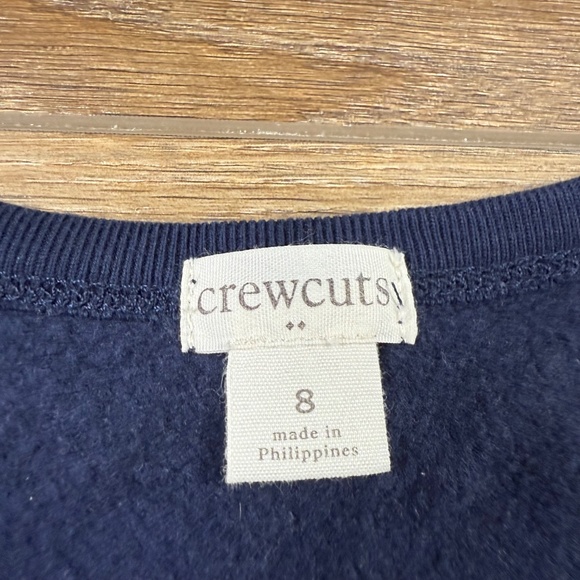 J. Crew Crewcuts Scallop Edge Crewneck Sweatshirt Navy/Pink sz 8 Back to School - Picture 3 of 8